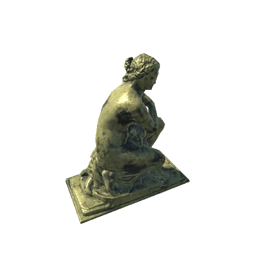 Statue Kneeling Woman Bronze Mobile